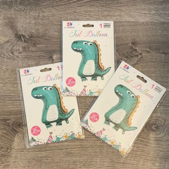 ZY Balloon Other - 3 New Dinosaur Air or Helium Balloons. Never used. Birthday Party Baloons